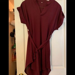 Burgundy t shirt dress